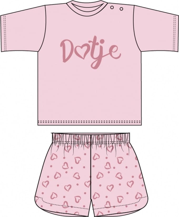 Fun2Wear - Shortama Dotje - Roze - Maat 116 -