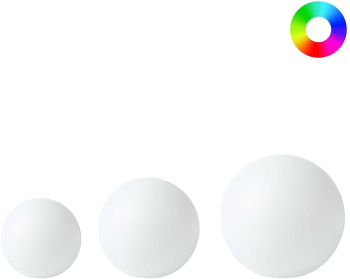 LOBAINA - Set van 3 LED bolvormige lampen - Wit - Synthetisch