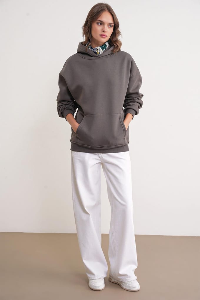 Oversized Hooded Sweatshirt met Zak