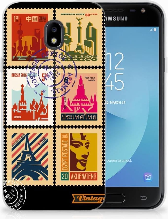 Samsung Galaxy J3 2017 Siliconen Back Cover Postzegels