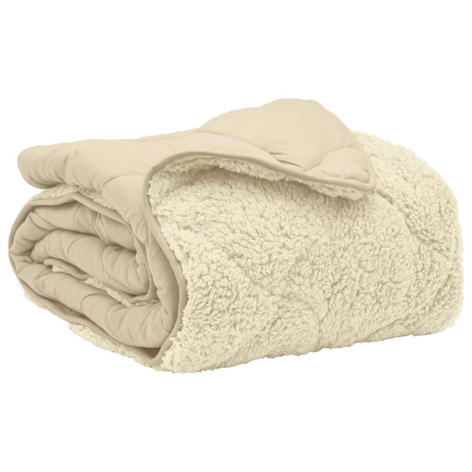 vidaXL Vol jaar dekbed Crème 135 x 220 cm Microfiber en Teddy fleece