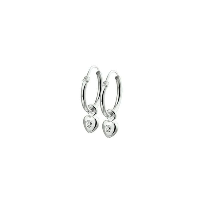 oorringhangers hart strass zilver gerhodineerd