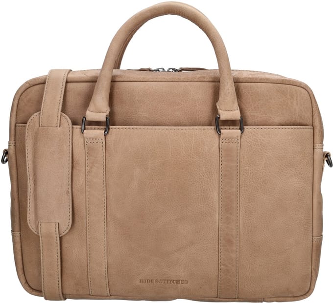 Hide & Stitches Next Navajo Laptoptas 15,6 inch (34.5x19.4 cm) - 100% Leer - Zand