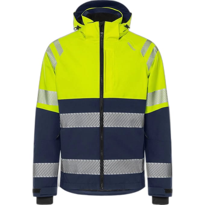 Fristads Hogezichtbaarheids stretch shelljack klasse 2 4690 GLS - Hi-Vis geel/marineblauw - L