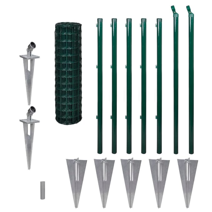 vidaXL - Euro - hek - 10x1 - m - staal - groen