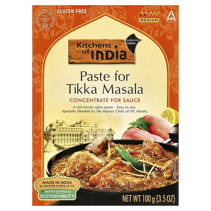Pâte Pour Tikka Masala, Concentré Pour Sauce, Moyen, 3,5 oz (100g)