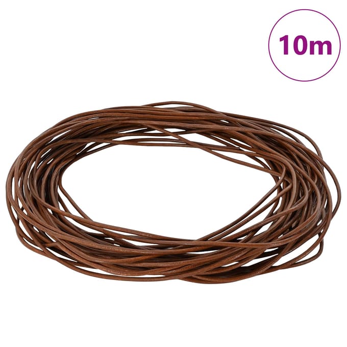vidaXL Leren Koord 1 Licht Bruin Ø2 mm x 10 m Leer