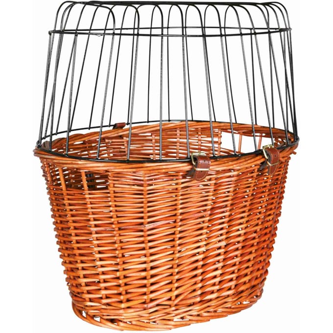 Trixie - Fietsmand met Draadkoepel - Voorop - Naturel - 44X48X33 cm
