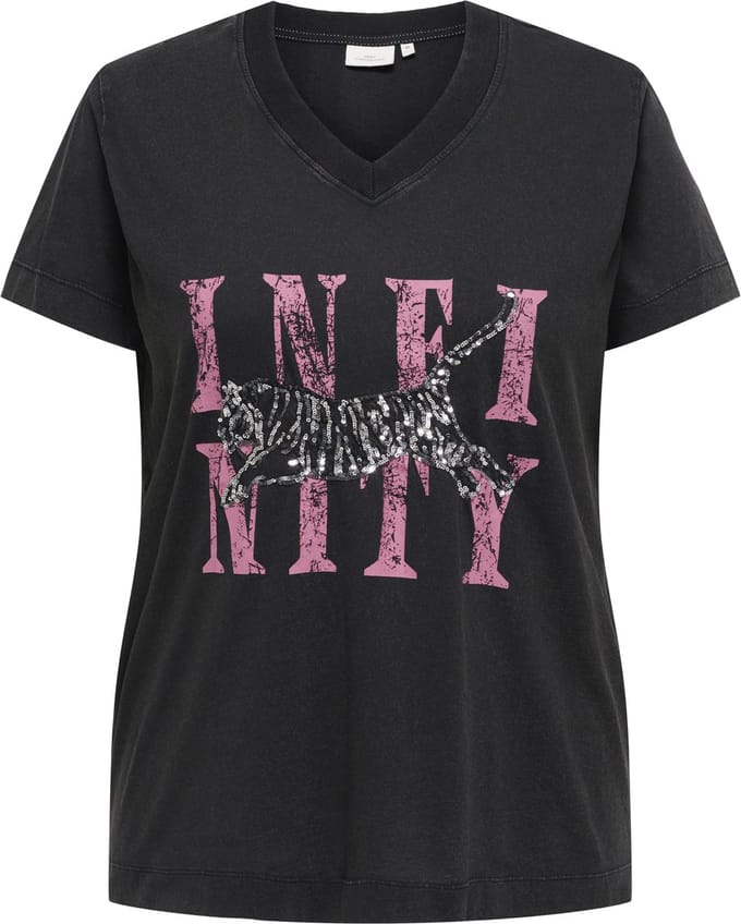ONLY CARMAKOMA - CARMILLE LIFE S/S V-NECK REG TEE JRS - Dames - T-shirts