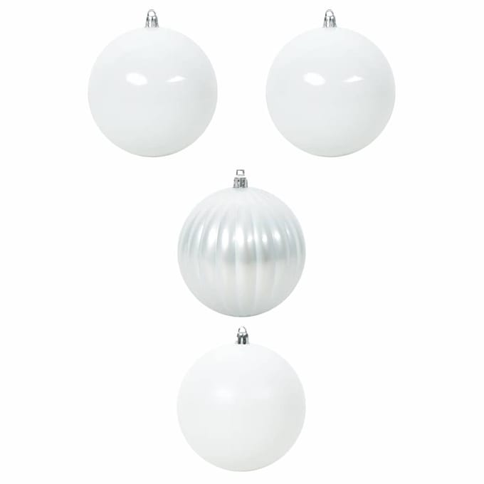 vidaXL - Kerstbal - Set - XXL - 4 - st - Wit - Ø - 20 - cm - Kunststof