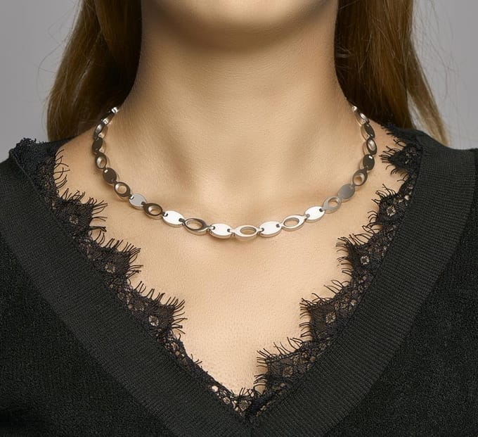Dash Ketting Poli/mat 8 mm 42 + 3 cm - Staal