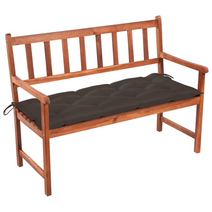 vidaXL - Tuinbank - met - kussen - 120 - cm - massief - acaciahout
