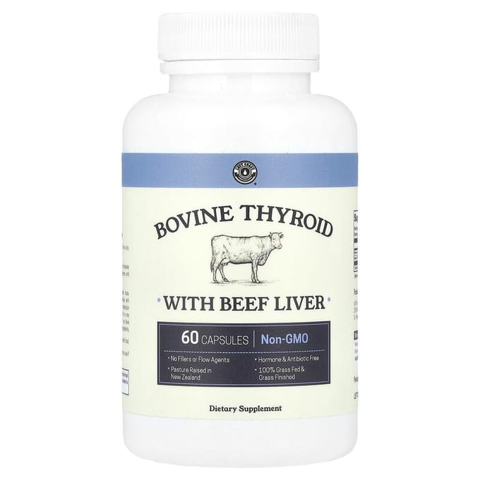 Thyroïde Bovine avec Foie de Bœuf, 60 Gélules