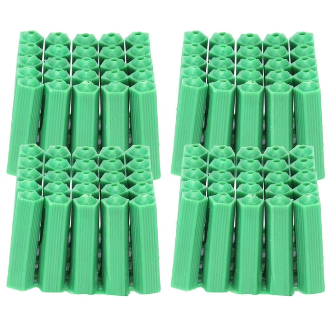 100 stuks M6 Expansiebuis Plastic Muurplug Bevestiging Expansiebuis Accessoire Groen