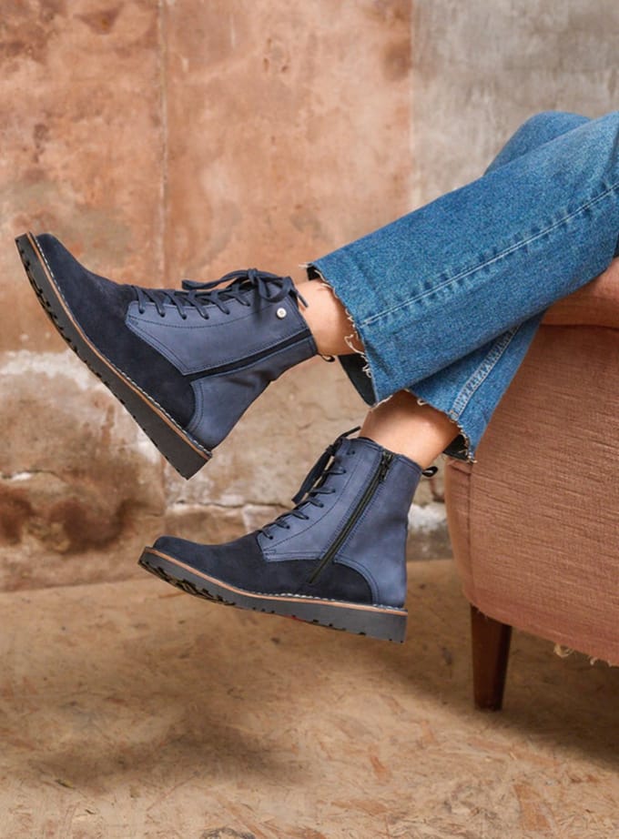 Wolky Veterschoenen Wagga Wagga blauw suede