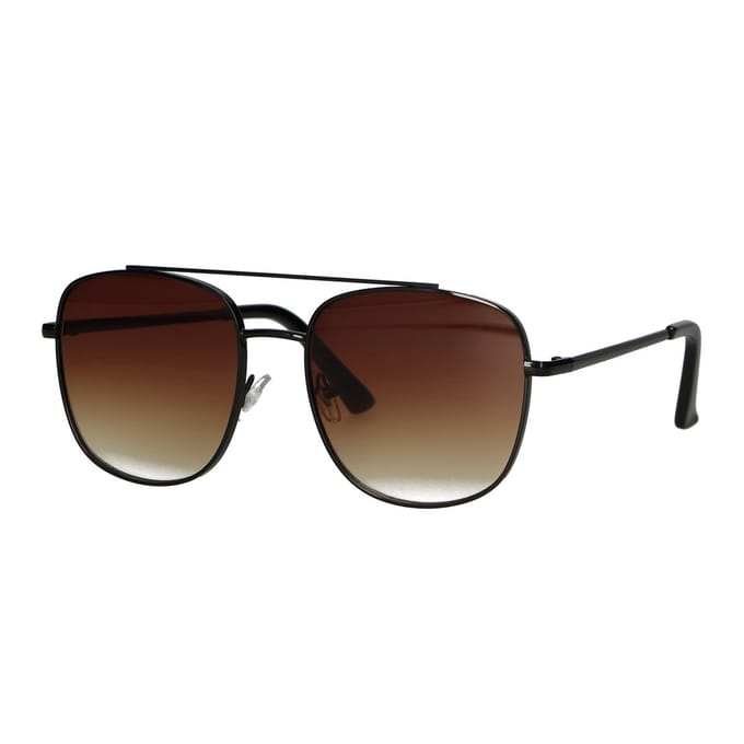 Spectrum Zonnebril Aviator Zwart Bruin Glas Heren