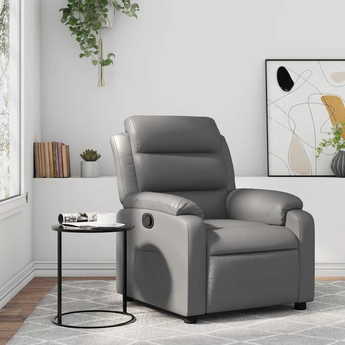 vidaXL - Fauteuil - verstelbaar - kunstleer - grijs