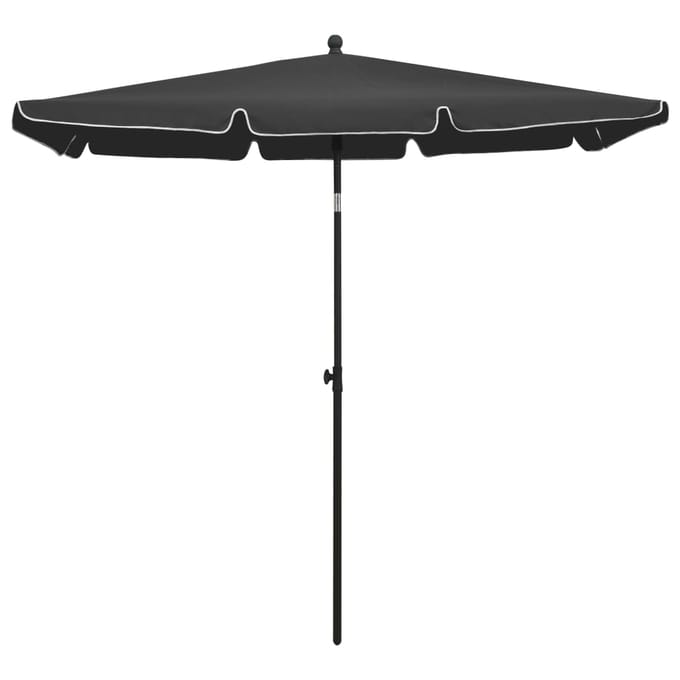 vidaXL Parasol met paal 210x140 cm antracietkleurig