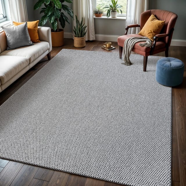 Muratap Lora plus laagpolig effen vloerkleed geweven design wit- 200x290 cm