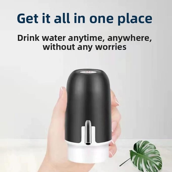 Pompe à eau électrique automatique pour bonbonne, distributeur portable rechargeable par USB black