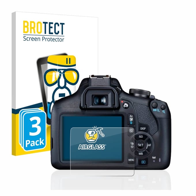 Screenprotector 3 Stuks voor Canon EOS 2000D Beschermglas transparant