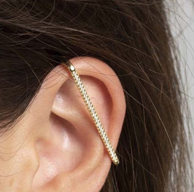 Boven oor ear cuff | zilver gekleurd