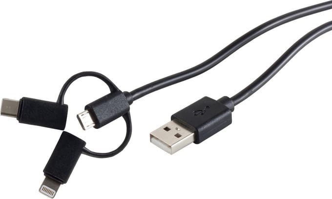 USB Lade-Sync Kabel 3in1 Micro/Typ C/8-pin St.1m