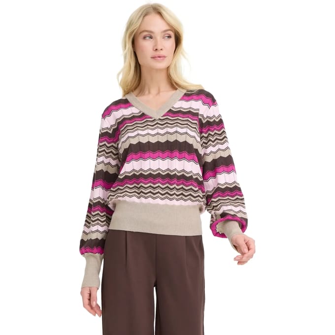 b.young - BYMMORLA VNECK POINTELLE - Dames - Gebreide truien