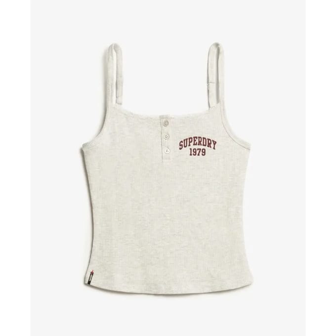 Superdry - Athletic Essentials camitop met knopen en print - Dames - Vesten