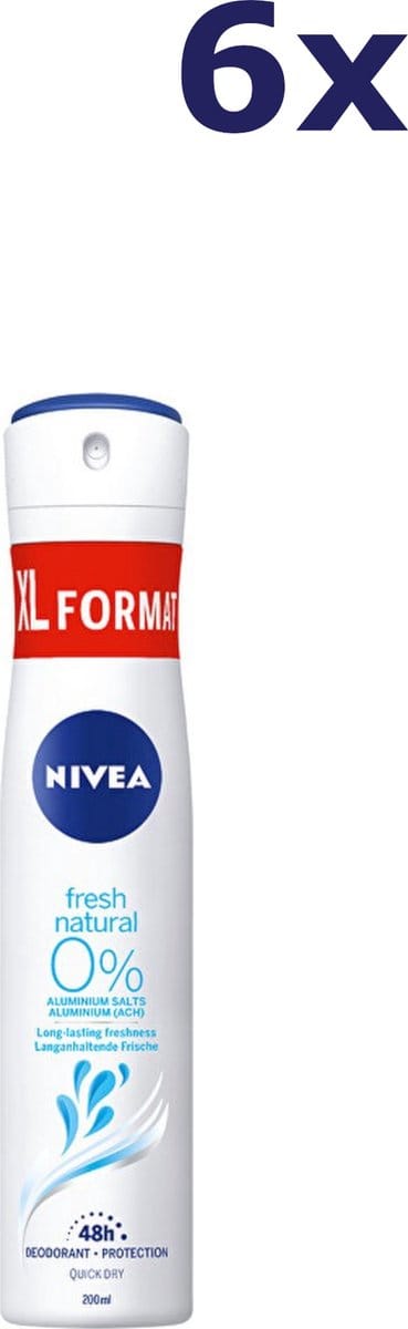 6x Nivea Deospray Men - Fresh Natural 200 ml