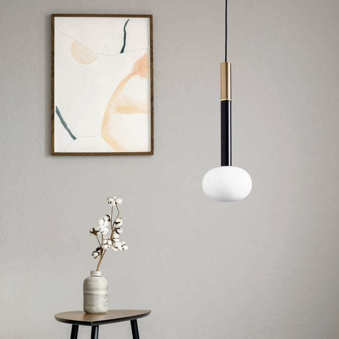 miloox by Sforzin Hanglamp Mose, koper, kaphoogte 39 cm, 1-lamp, glas