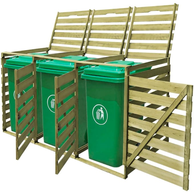 vidaXL - Containerberging - driedubbel - 240 - L - geïmpregneerd - hout