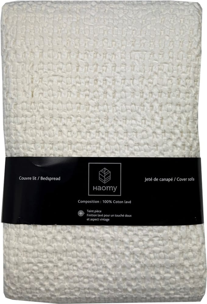 Tempo sprei wafel craie - 180x260 cm