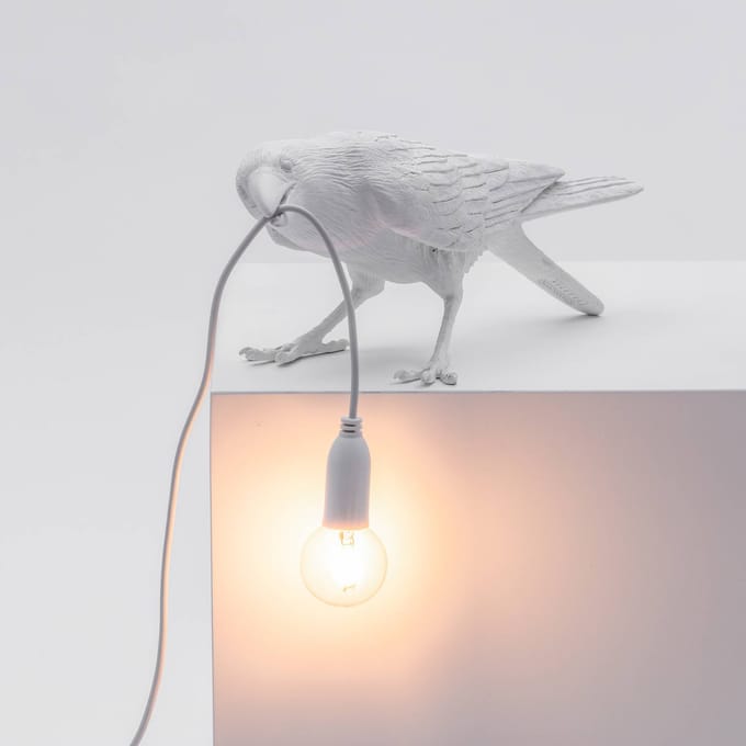SELETTI Bird Lamp LED decoratieve tafellamp speels wit
