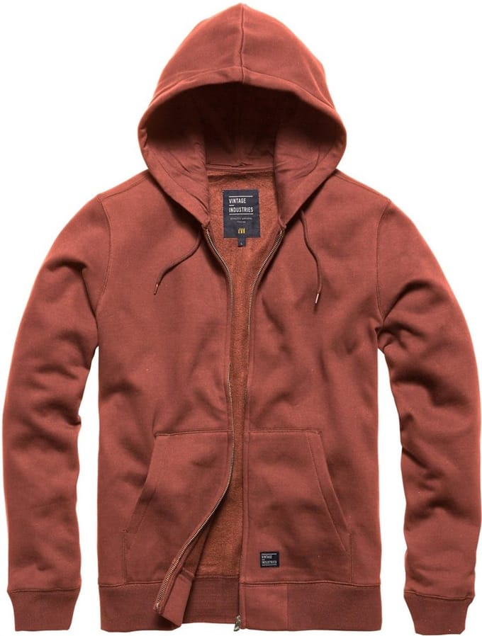 Vintage Industries Sweatjack Redstone Sweatshirt met capuchon Faded Red