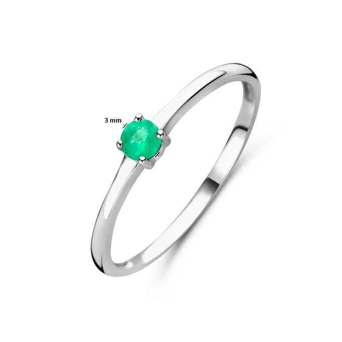 Gerhodineerd Zilver Ring Met Geboortesteen Smaragd Mei 1337055