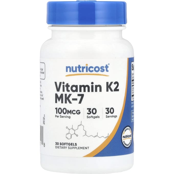 Nutricost, vitamine K2 MK-7, 100 mcg, 30 gélules