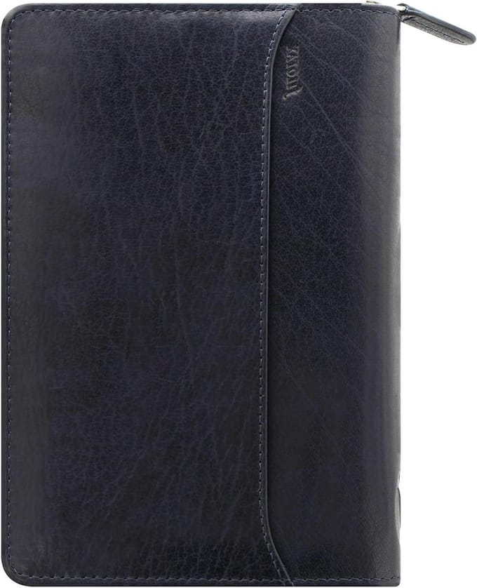 Organizer met Rits - Afsprakenplanner Agenda - Dagelijkse Planning - Luxe Leer - A4 Formaat - Donkerblauw