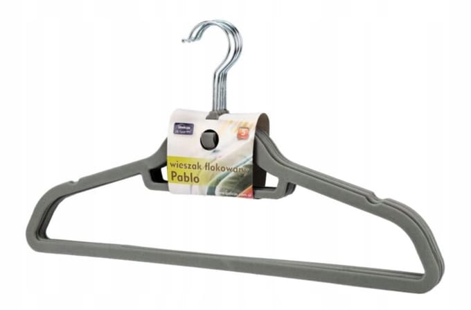 Galicja - Set van 5 Kledinghangers - Fluweel - Ciemnoszary