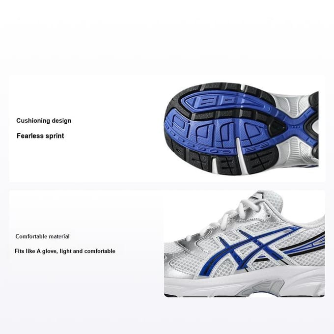 ASICS Gel 1130 GS Wit Blauw Kindersneakers 1204A169-102 38 gray