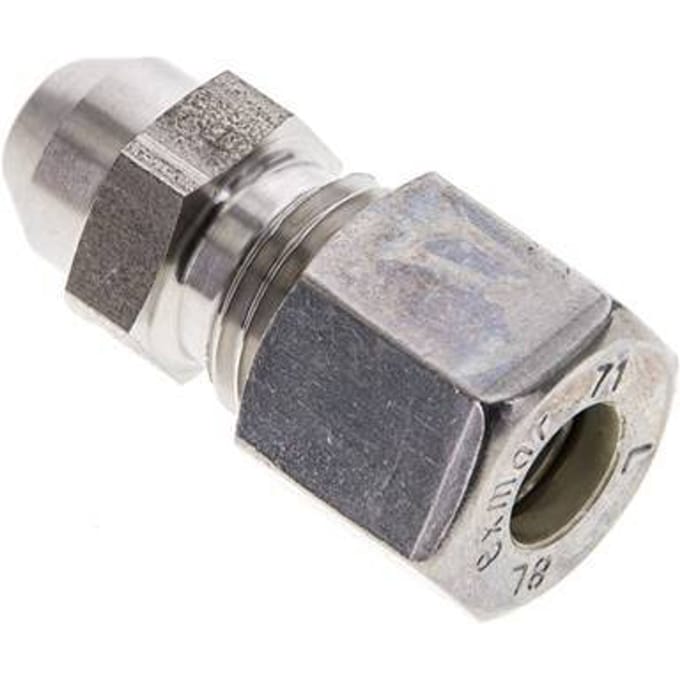 8L & 12mm RVS Rechte Knelfitting Lasverbinding 315bar ISO 8434-1