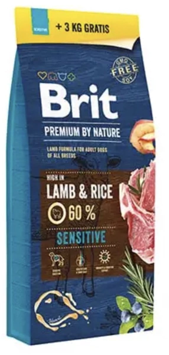 Brit premium Lam en Rijst 15+3KG