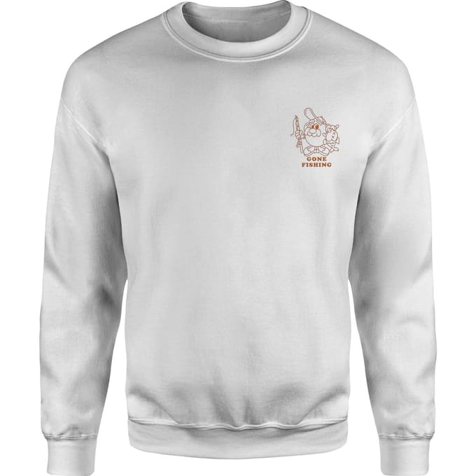 Mr. Potato Head Gone Fishing Unisex Sweatshirt - White - S