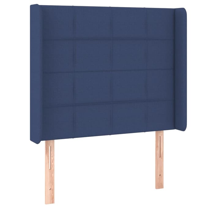 vidaXL - Hoofdbord - LED - 103x16x118/128 - cm - stof - blauw