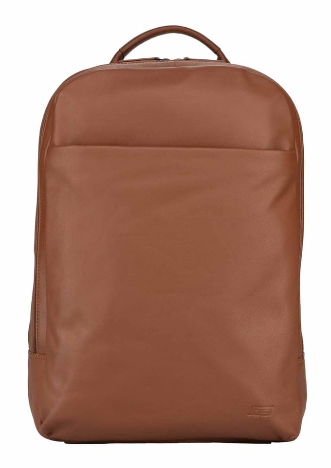 JOST Leren laptop rugzak rugzak met laptopvak Tromsoe Backpack Cognac Lichtbruin