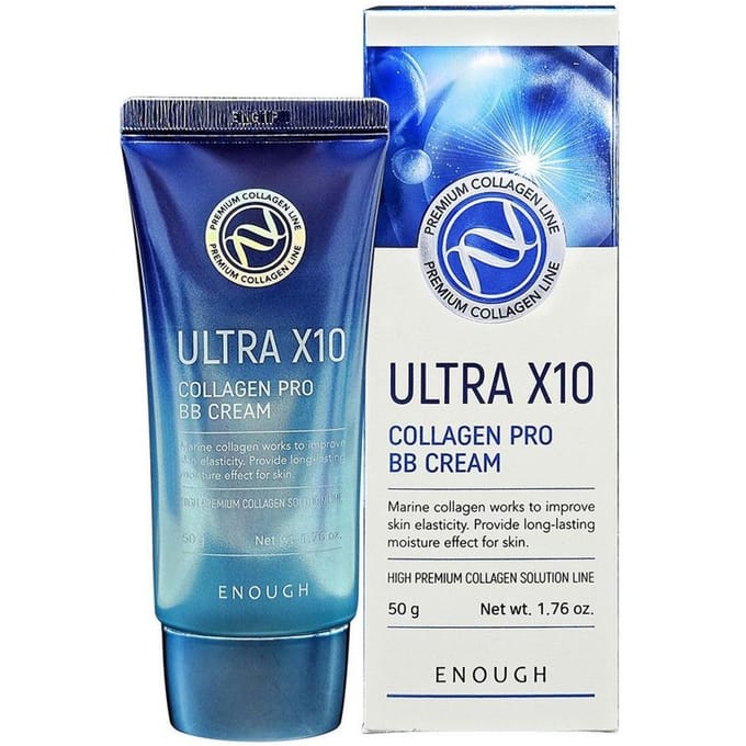 ENOUGH Ultra X10 Collagen Pro BB Crème SPF47 PA+++ 50g + CADEAU ALÉATOIRE blue