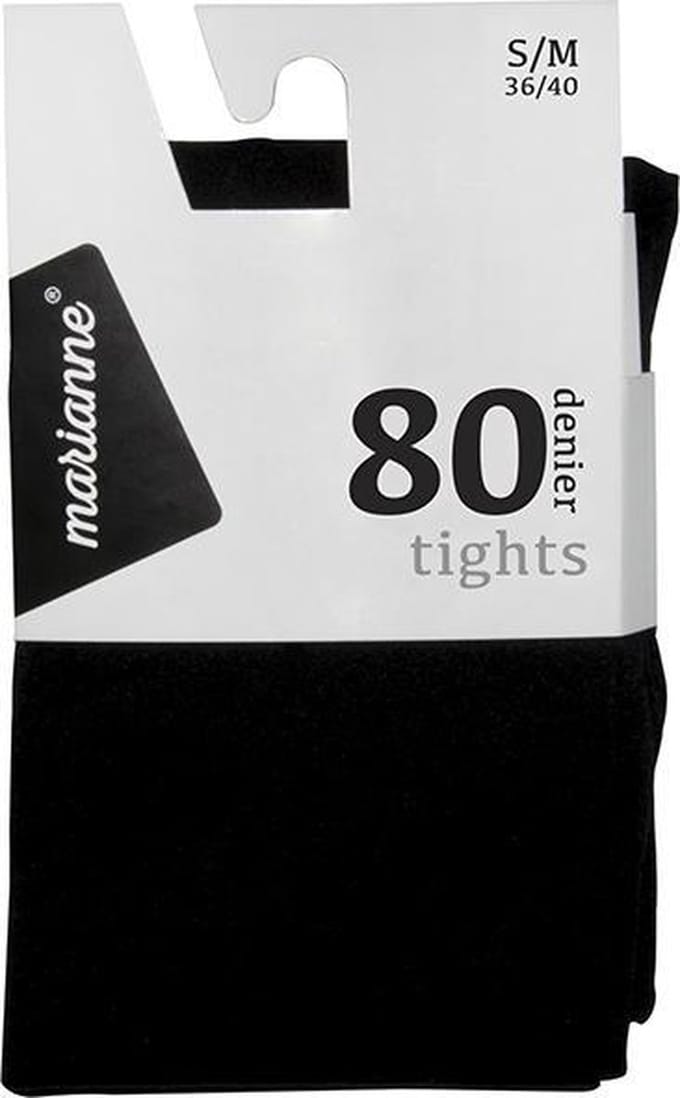 Marianne panty 80 denier Zwart S/M