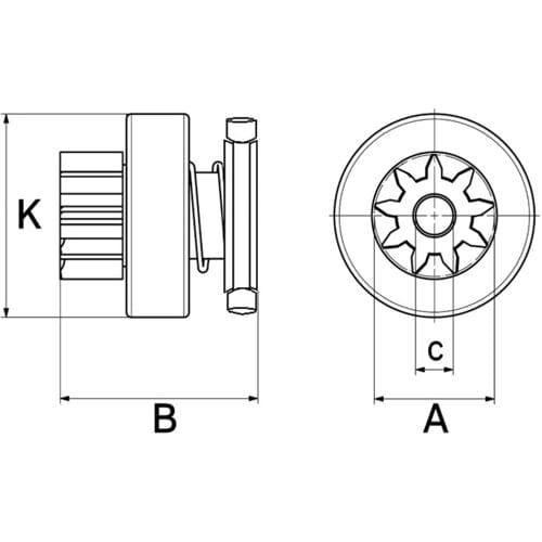 Vrijwielaandrijving/bendix, starter  HC-CARGO F 032 233 828
