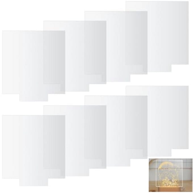 Set van 8 Transparante Acrylaatplaten voor DIY Projecten - 2 mm, Vierkant 15 cm