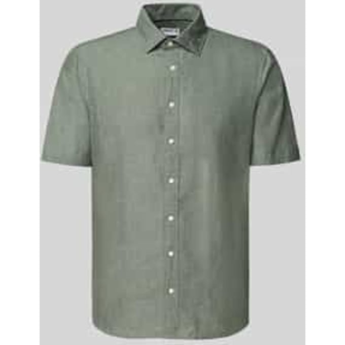 slim fit vrijetijdshemd van linnenmix